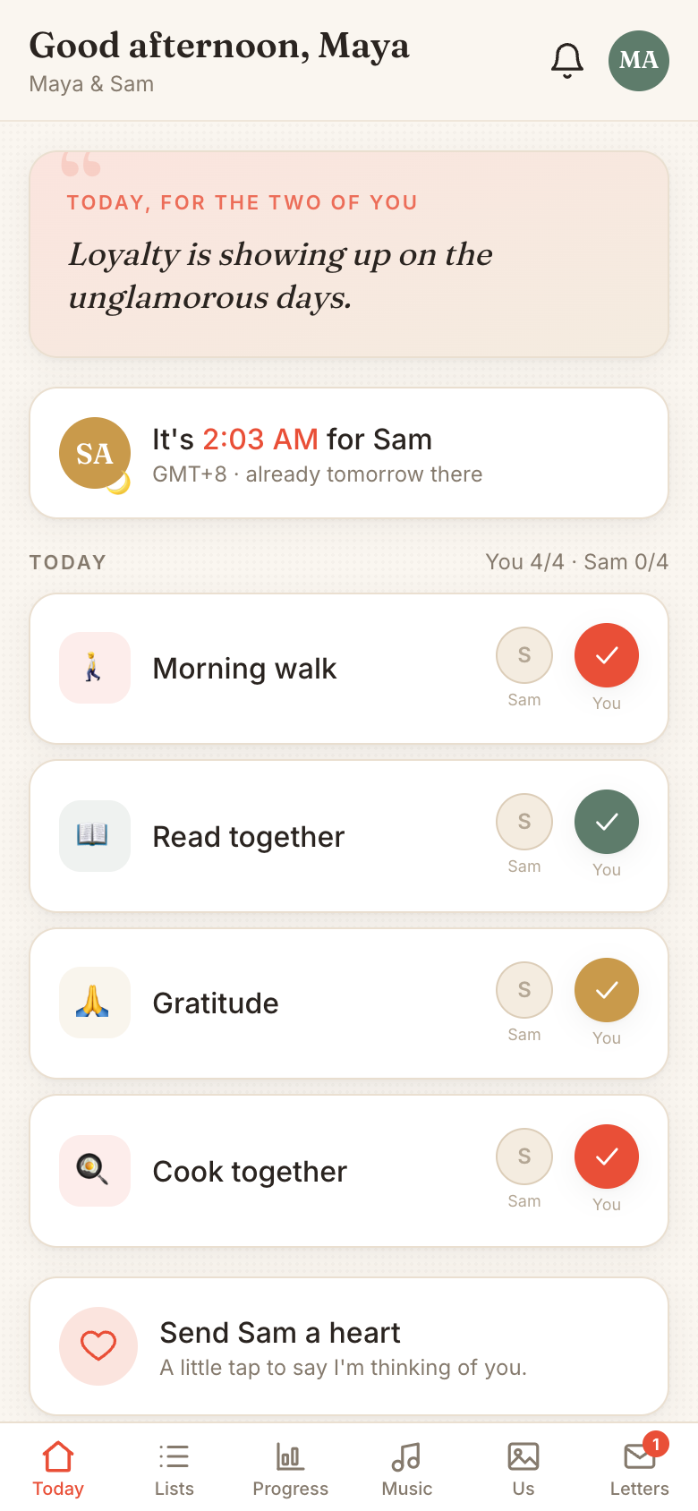 Tandem — your shared day at a glance